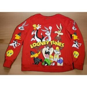 Looney Tunes Sweater Small Red, Looney Tunes Characters Licensed Vintage